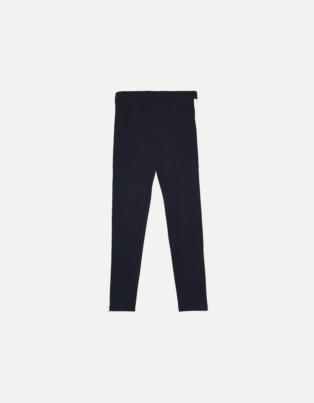 Girls Stretchy Leggings with Logo Band Navy