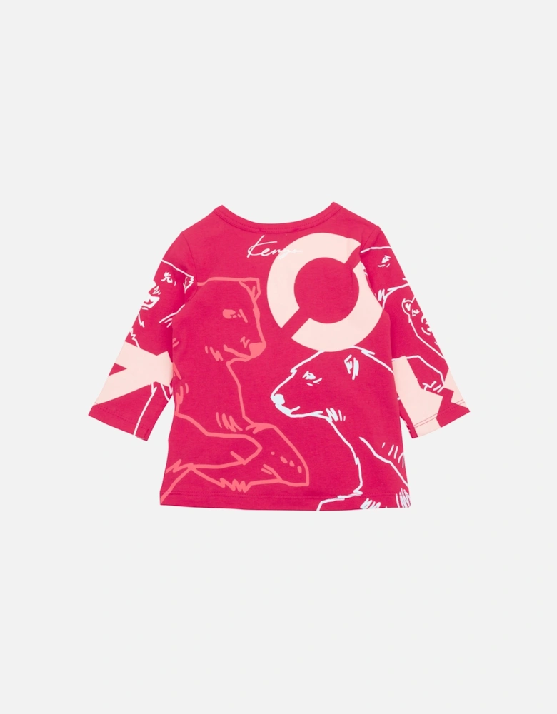 Baby Girls Multi Icon Logo T Shirt Red