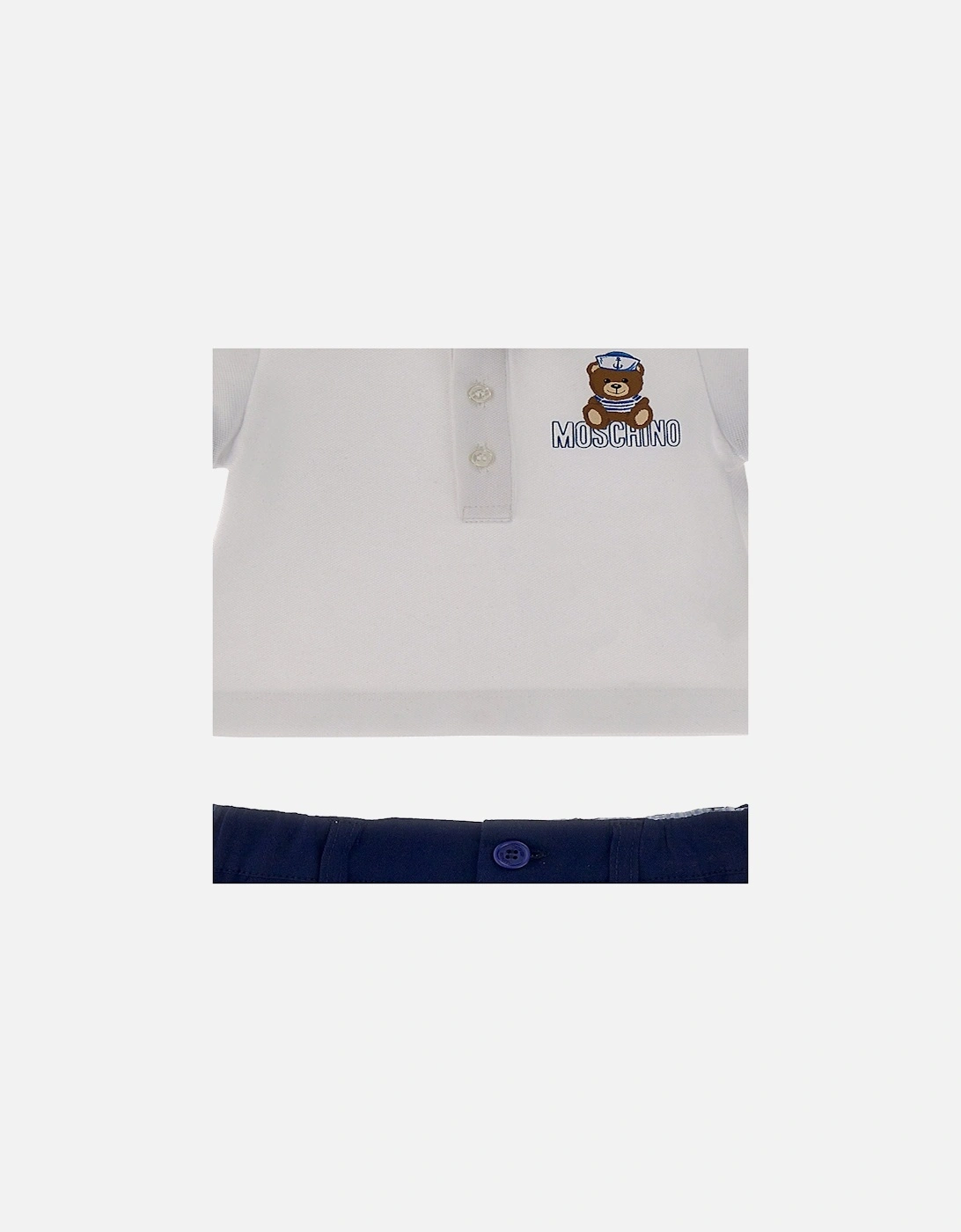 Baby Boys Polo & Shorts Set White