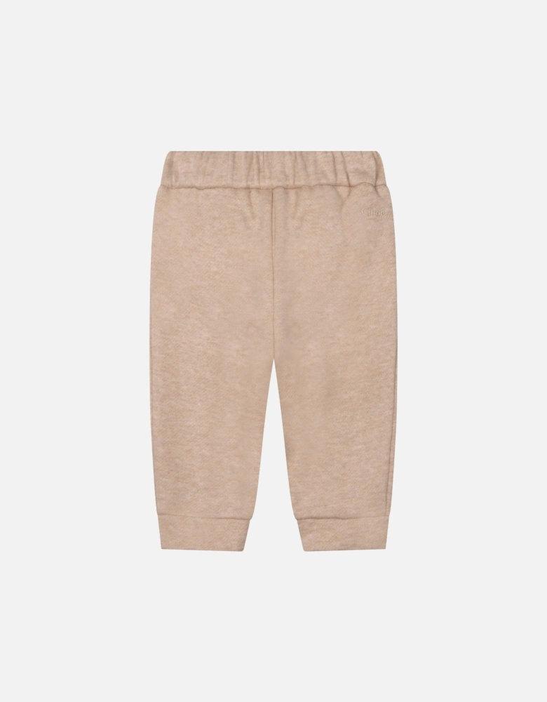 Girls Trim Joggers Beige