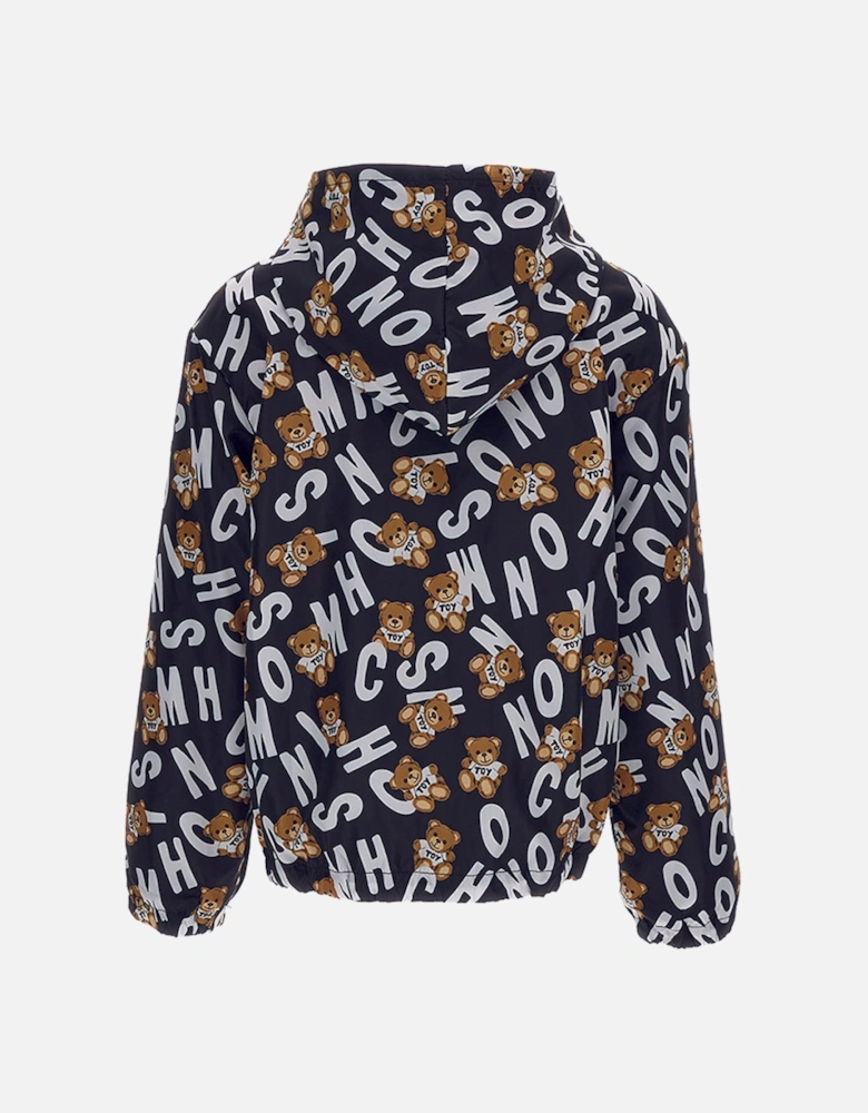 Unisex All-Over Print Zip Hoodie Black