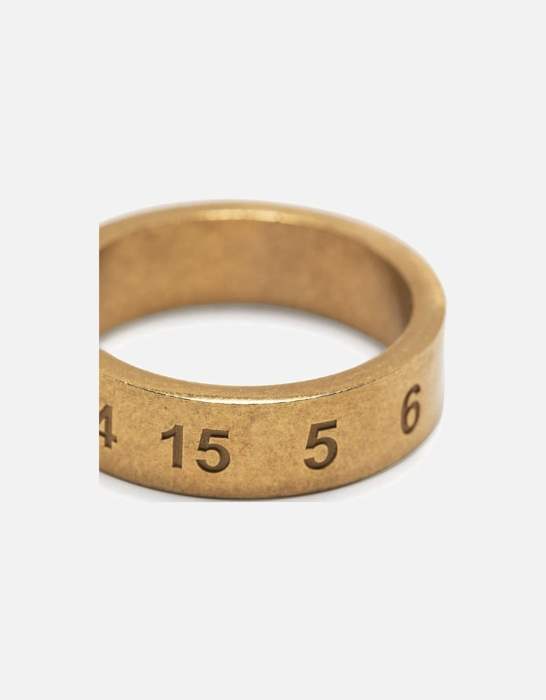 Men's Plated Numbers Ring Gold