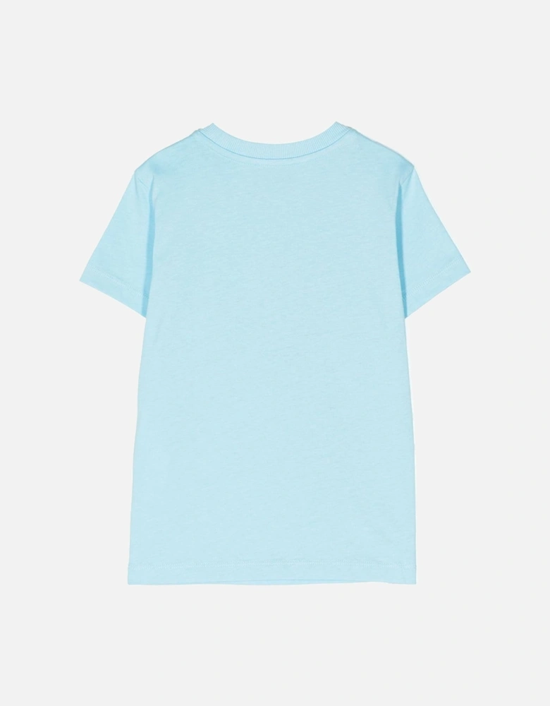 Boys Teddy Bear Rocket Print T-shirt Blue