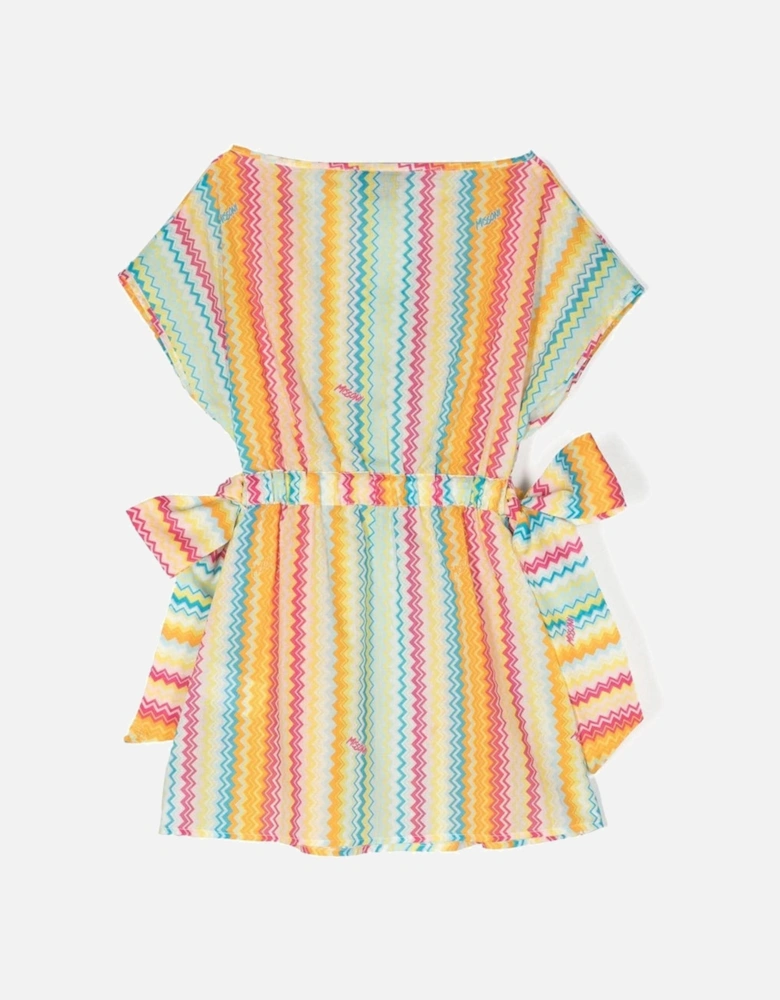 Kids Girls Zigzag Dress Multi-Coloured