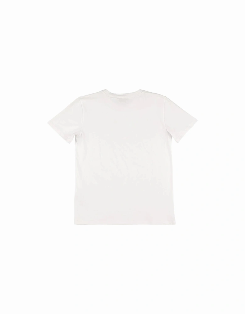 Boys Silver Tone Logo T-shirt White