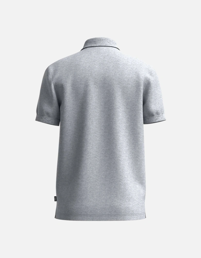 Mens Logo Patch Polo Grey