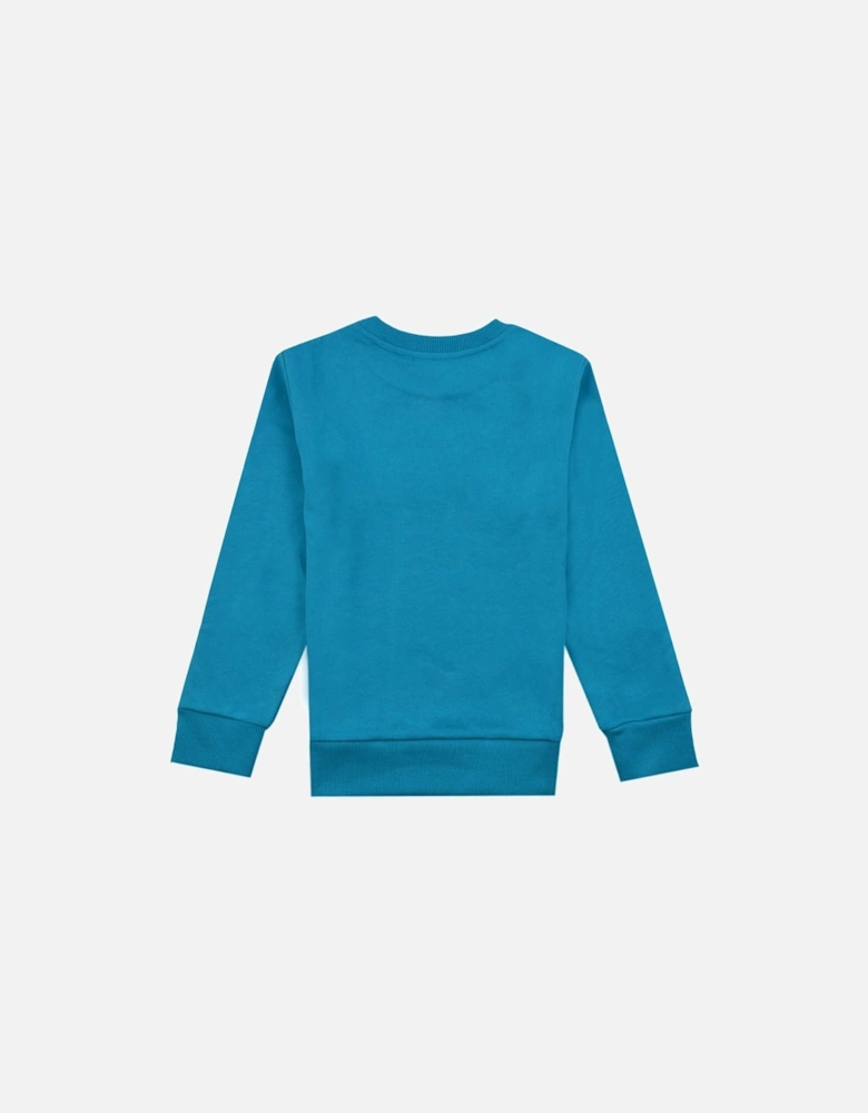 Unisex Embossed Logo Sweater Blue