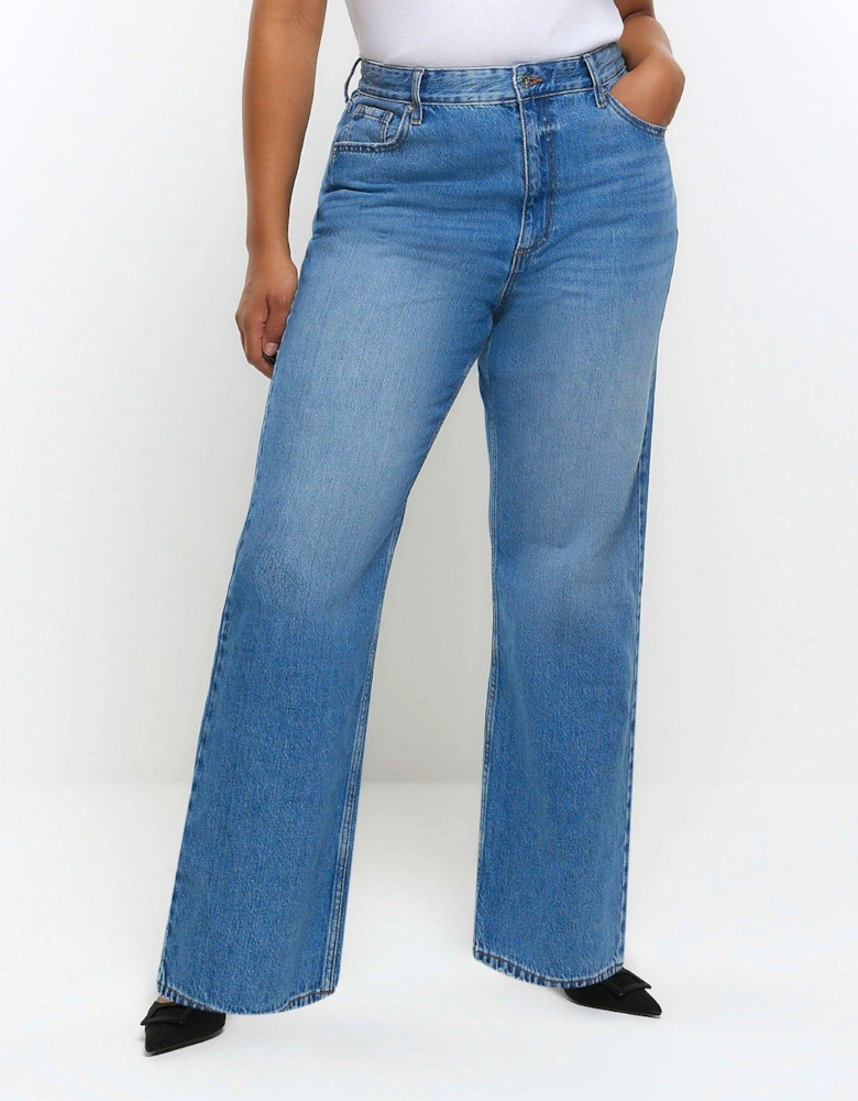 RI Plus 90s Long Straight Jagger Jeans - Blue