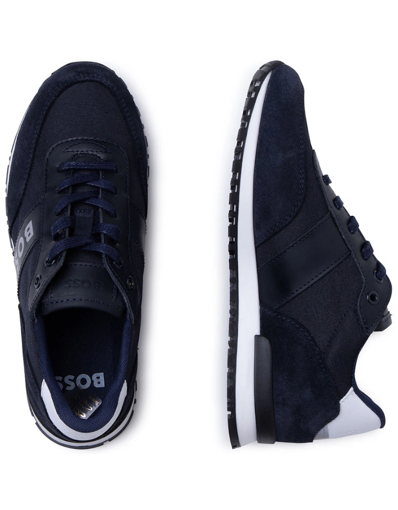 Boys Lace Up Sneakers Navy