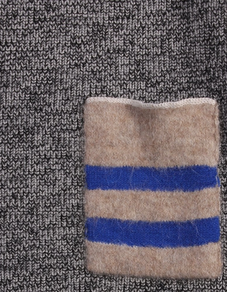 Men's Knitted Pocket Jumper Grey