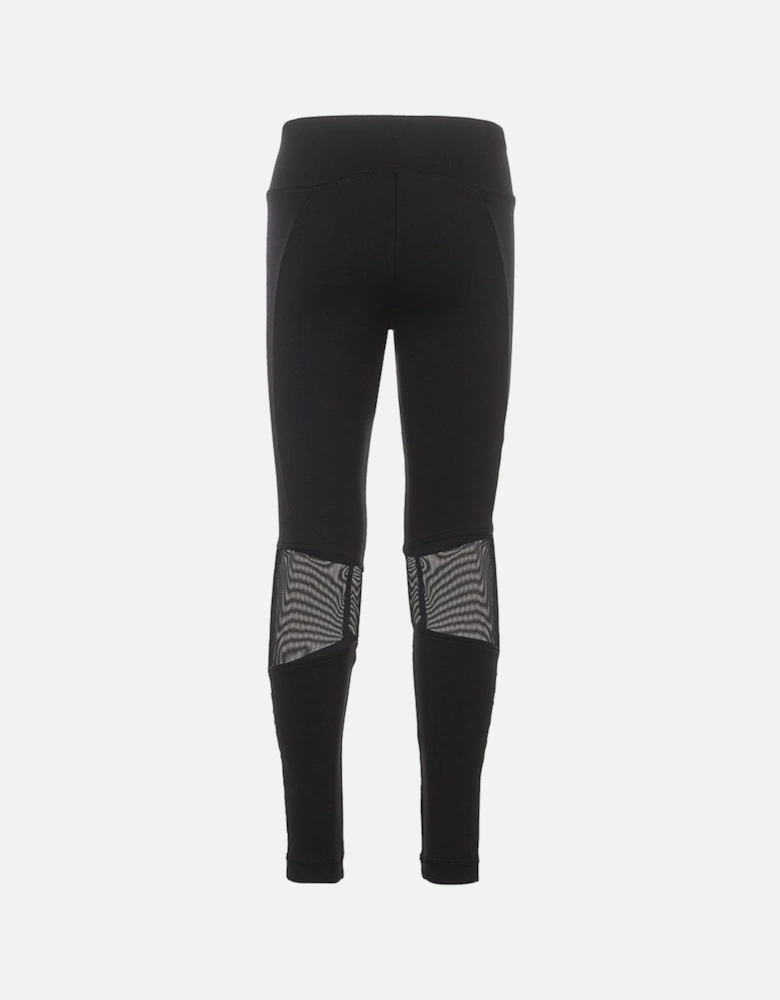 Girls Mesh Insert Leggings Black