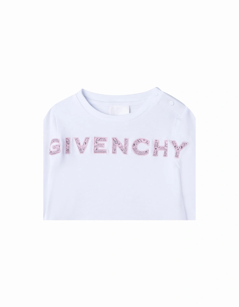 Baby Girl Bandana Print T-shirt White