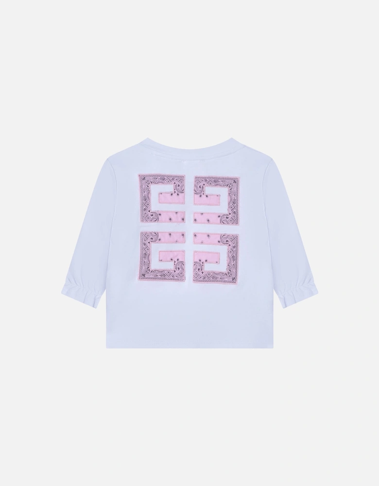 Baby Girl Bandana Print T-shirt White