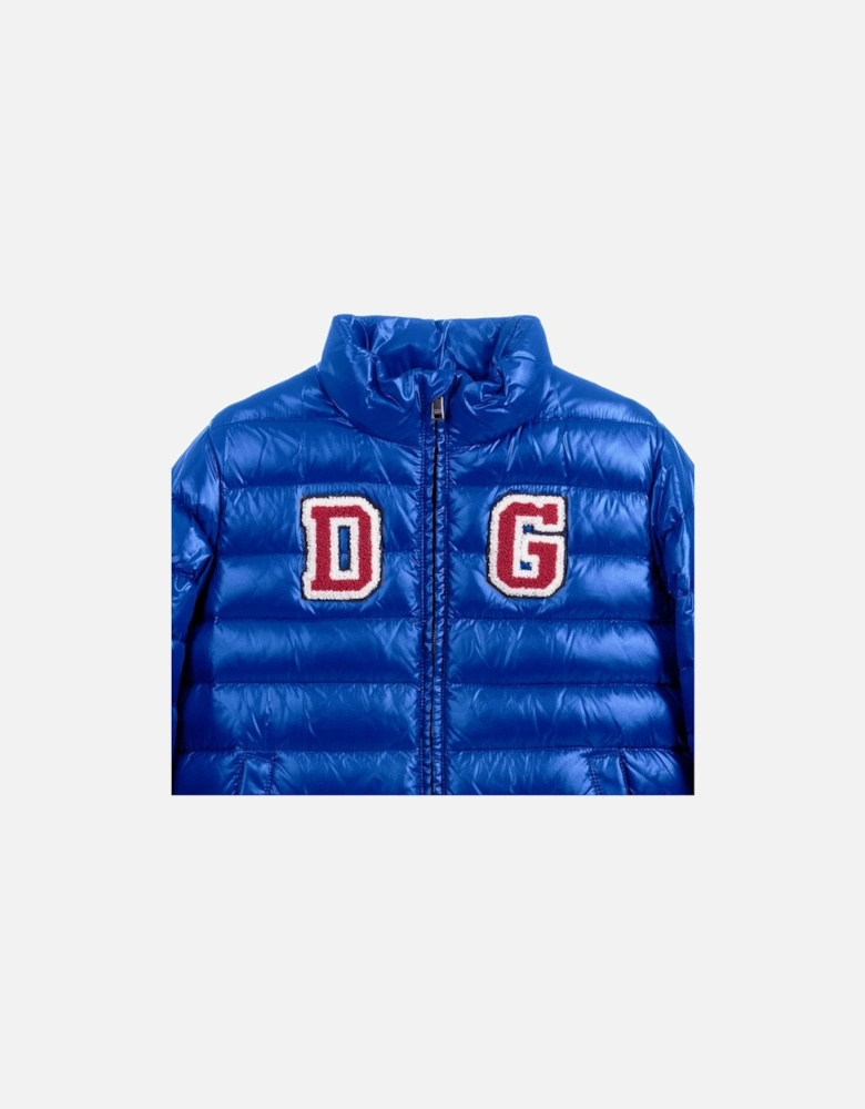 Boys Logo Puffer Jacket Blue