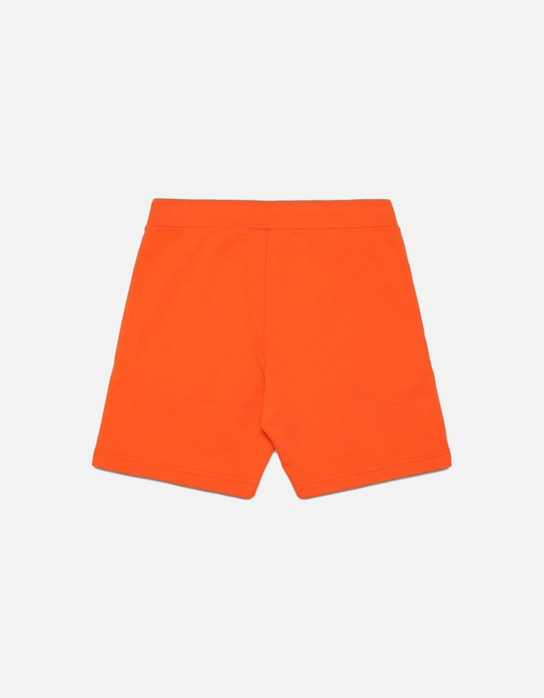Boys Icon Logo Cotton Shorts Orange