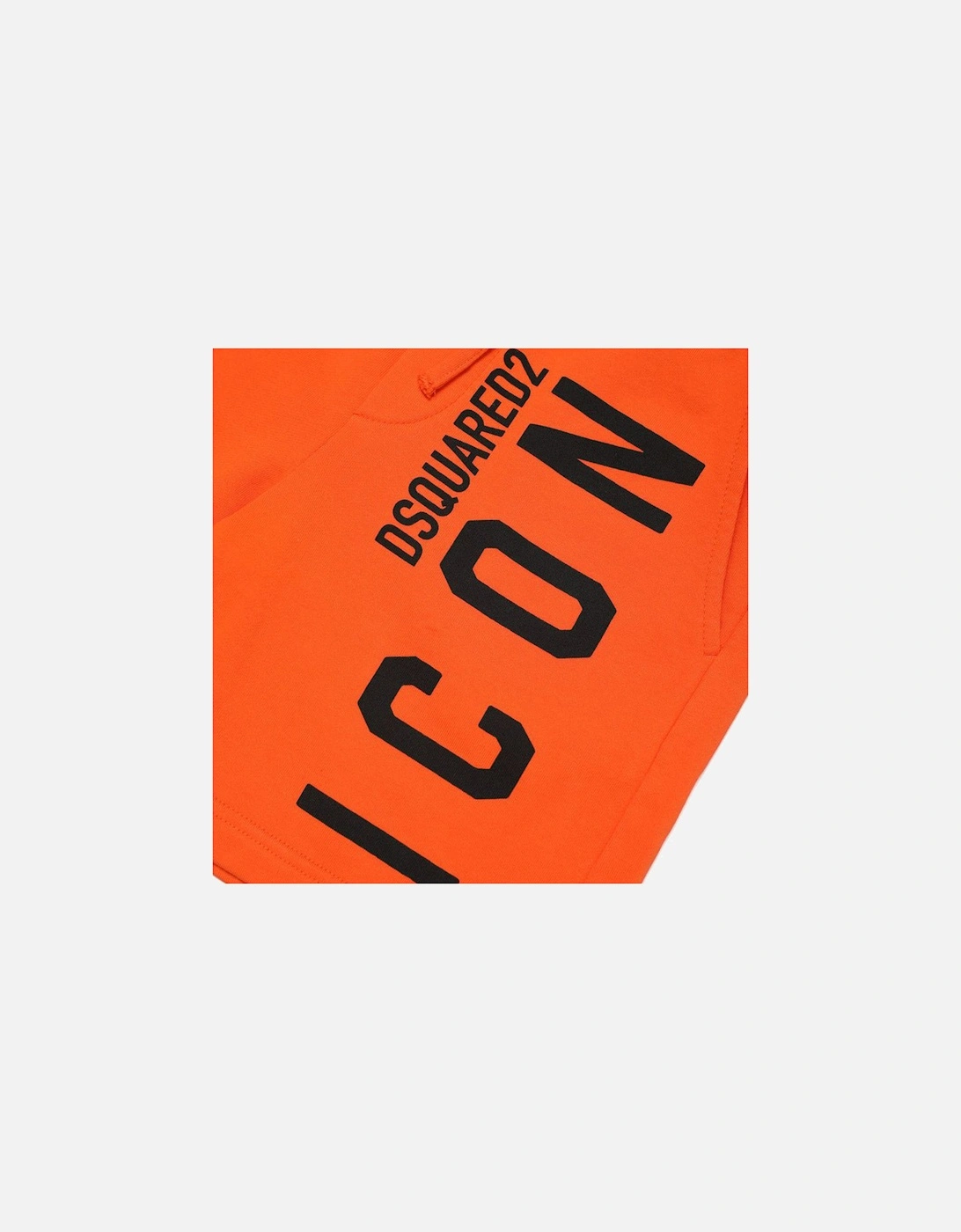 Boys Icon Logo Cotton Shorts Orange