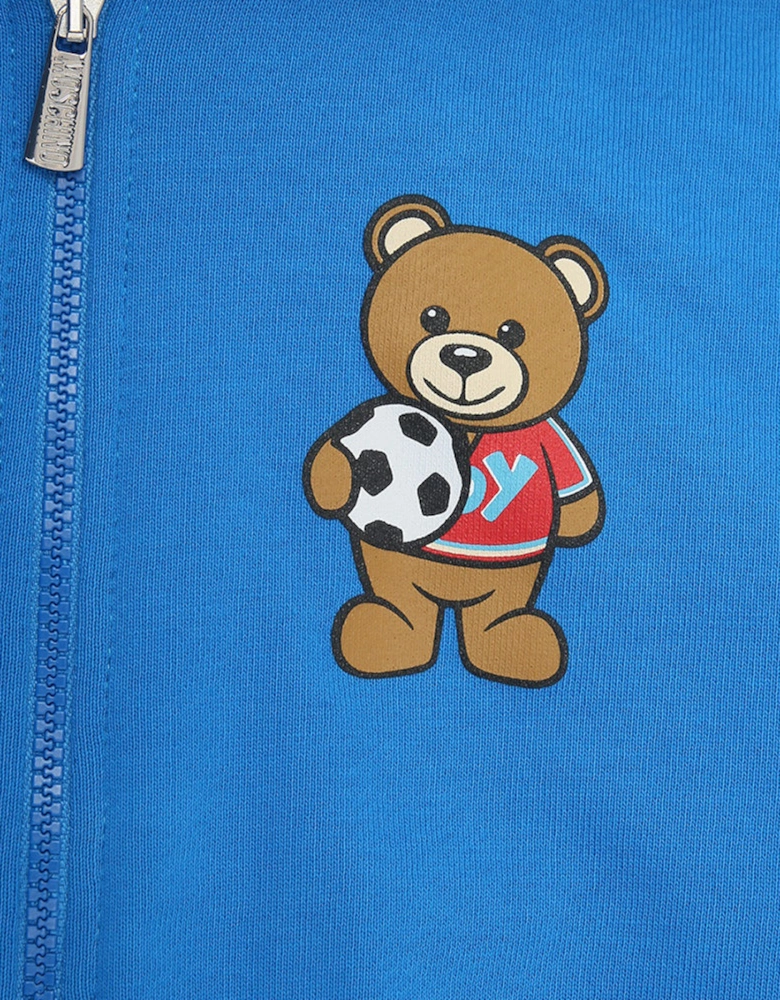 Baby Boys Teddy Bear Football Print Tracksuit Blue