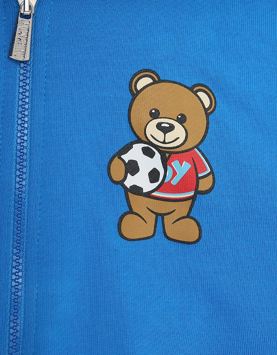 Baby Boys Teddy Bear Football Print Tracksuit Blue