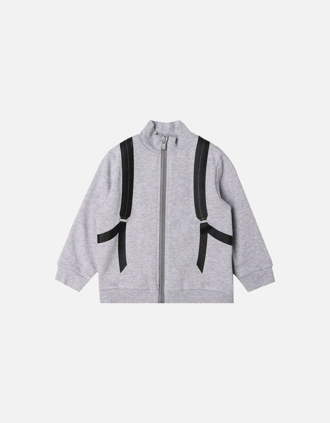 Boys Zip Top With 3D Backpack Print Grey