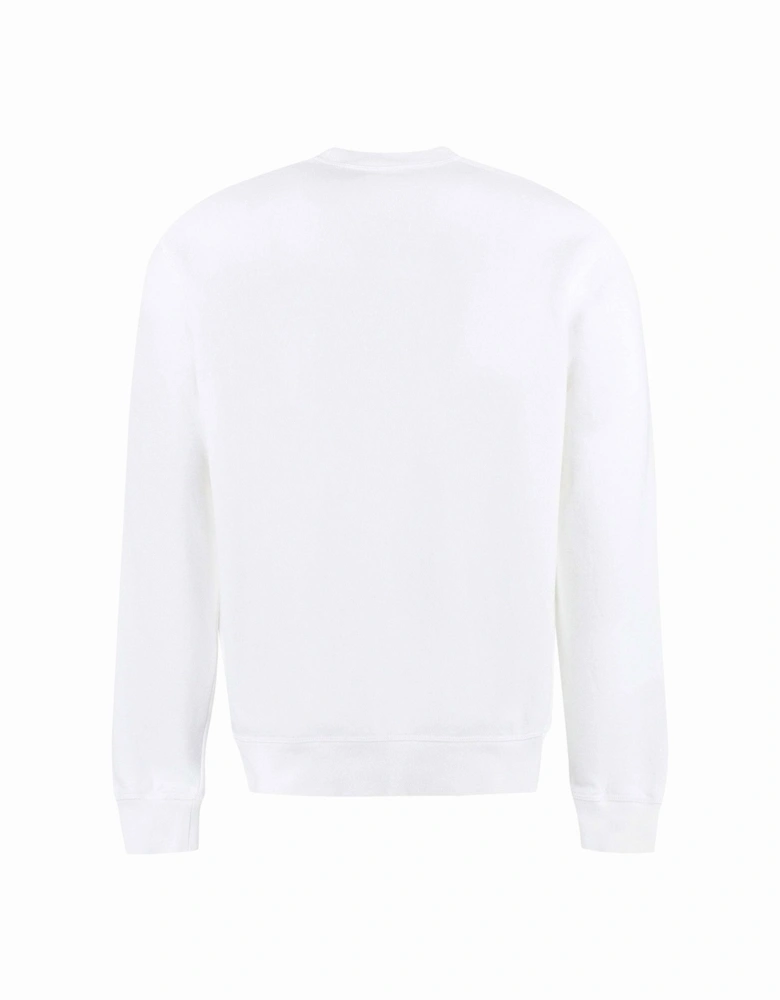 Mens Logo Print Sweater White