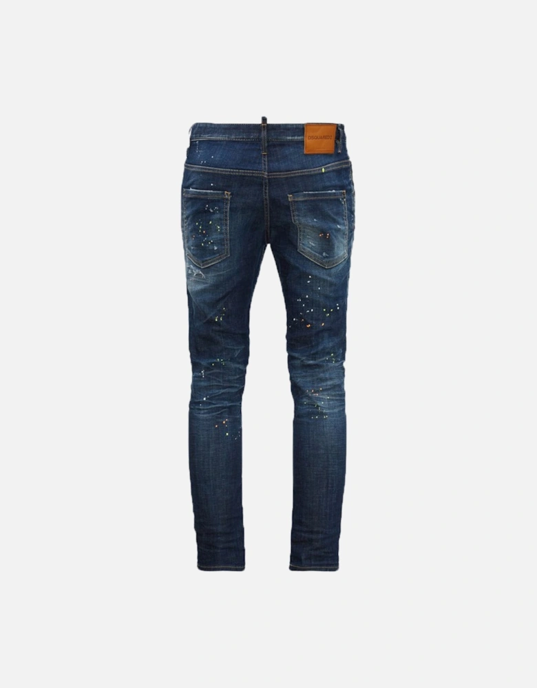 Mens 5 Pockets Skater Jeans Blue