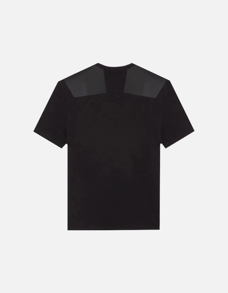 Men's Leather Patch T-Shirt Black