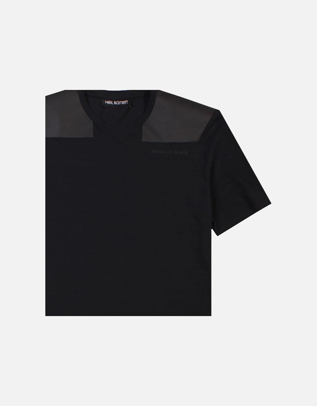 Men's Leather Patch T-Shirt Black