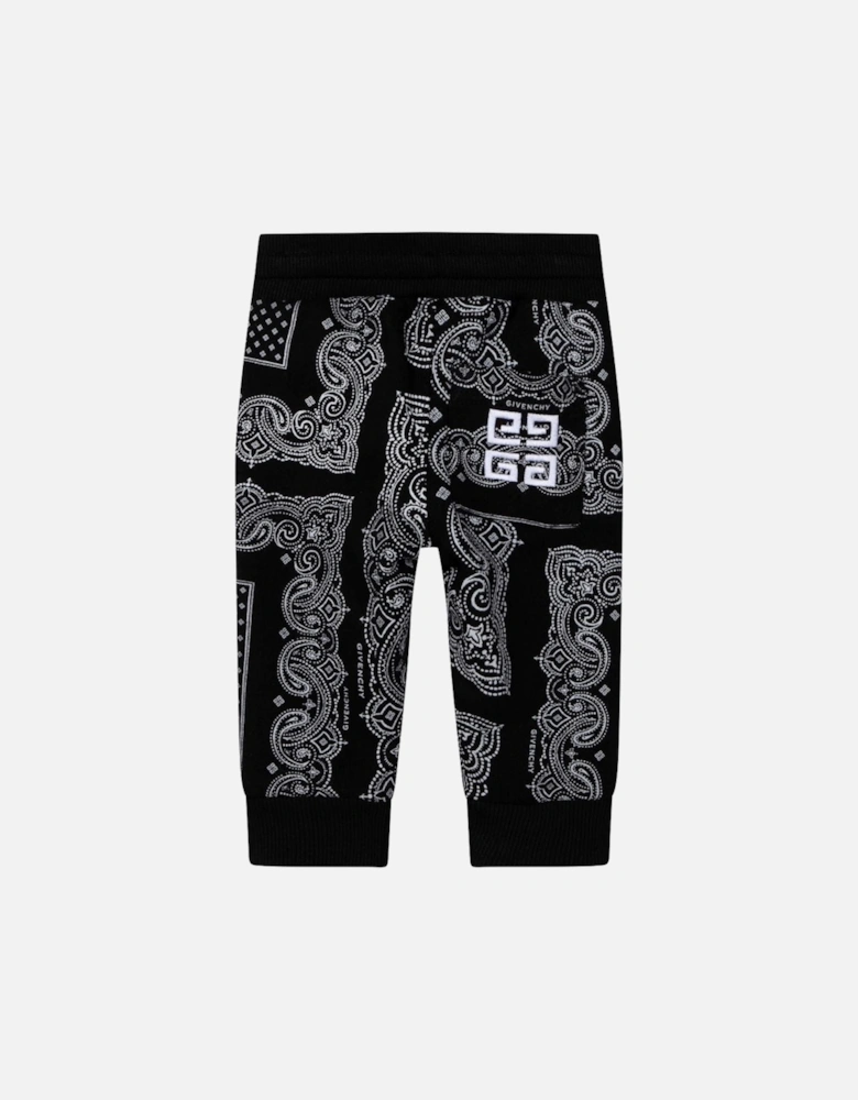 Baby Unisex Pattern Jogging Bottoms Black