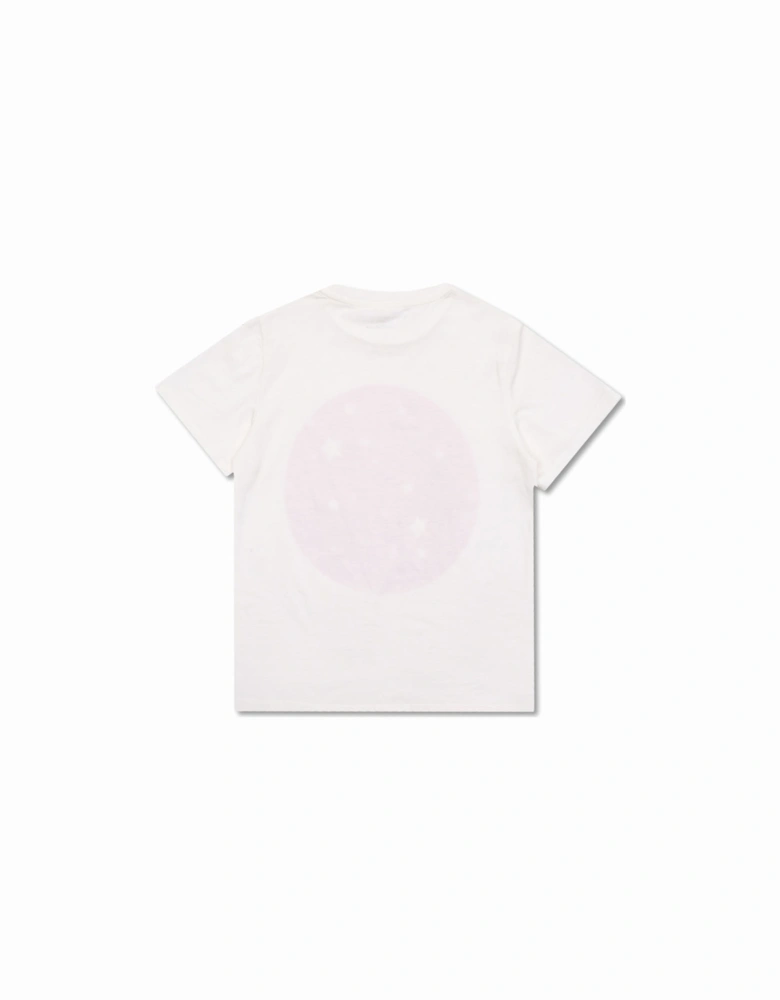 Girls Circle Logo Print T-shirt White