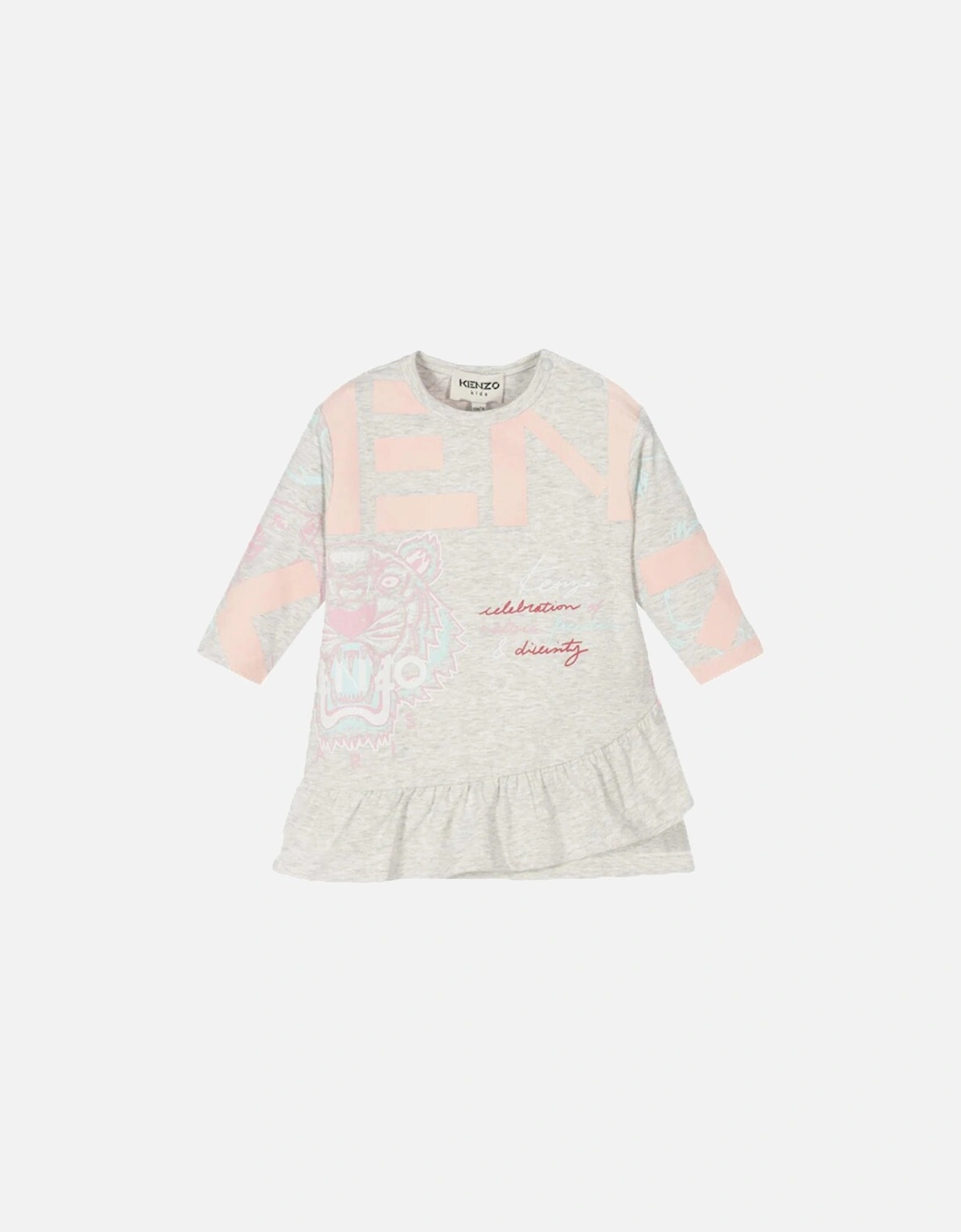 Baby Girls Tiger Dress Grey