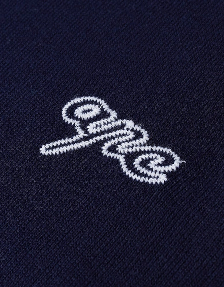 A.p.c Mens Otis Logo Crew Knit Navy