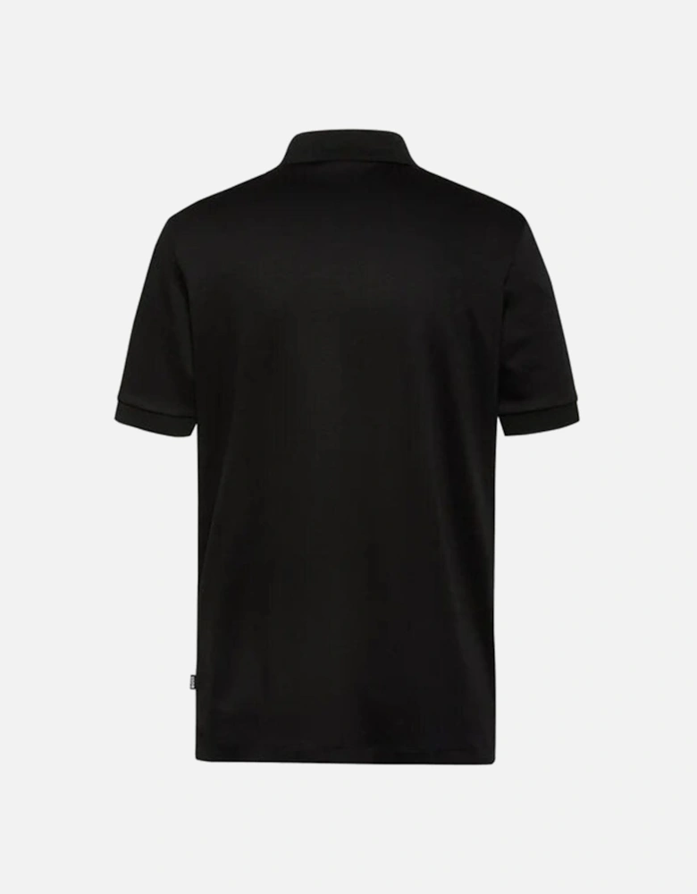 Mens Zip Polo Shirt Black