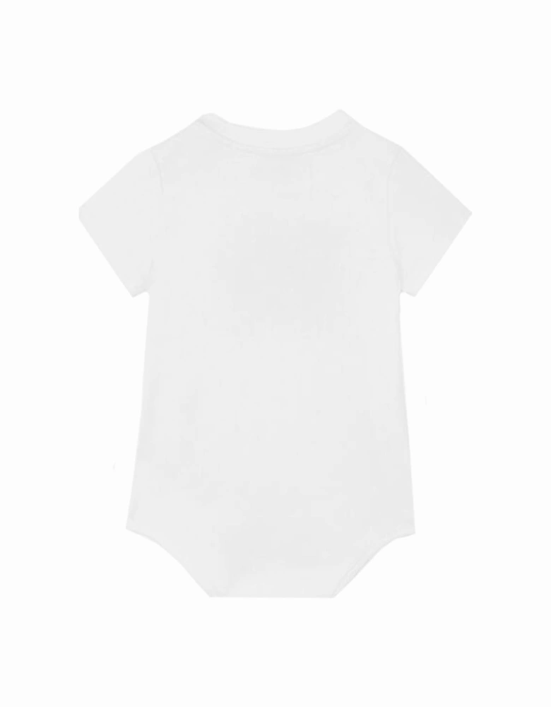 Jersey babygrow with logo print white