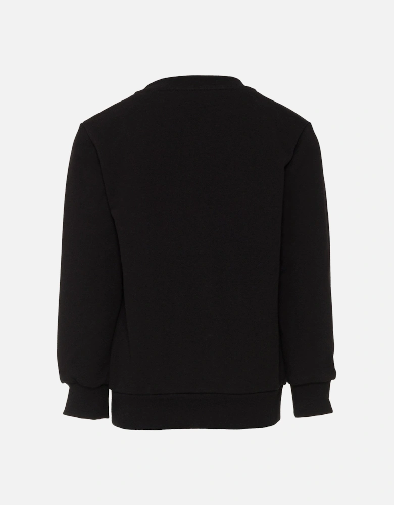 Boys Logo Print Cotton Sweater Black