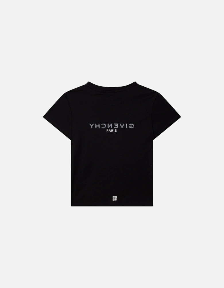Girls Reverse Logo T-shirt Black