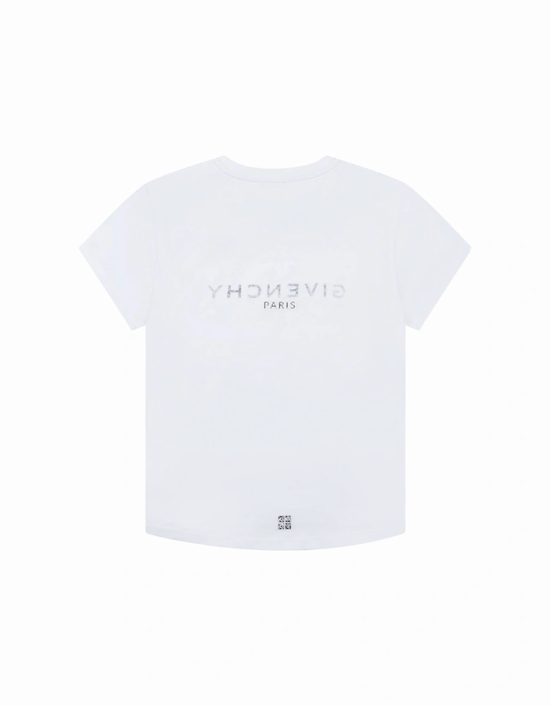 Girls Reverse Logo T-shirt White