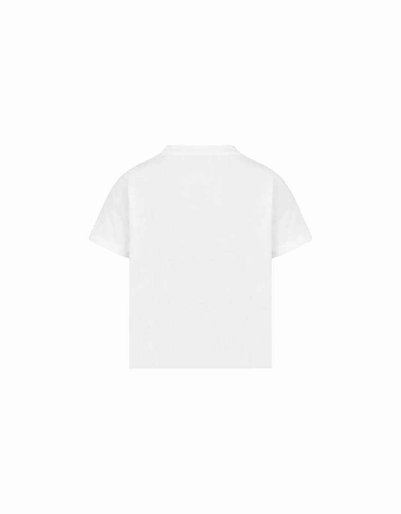 Unisex Kids Beach Bear Logo T-Shirt White