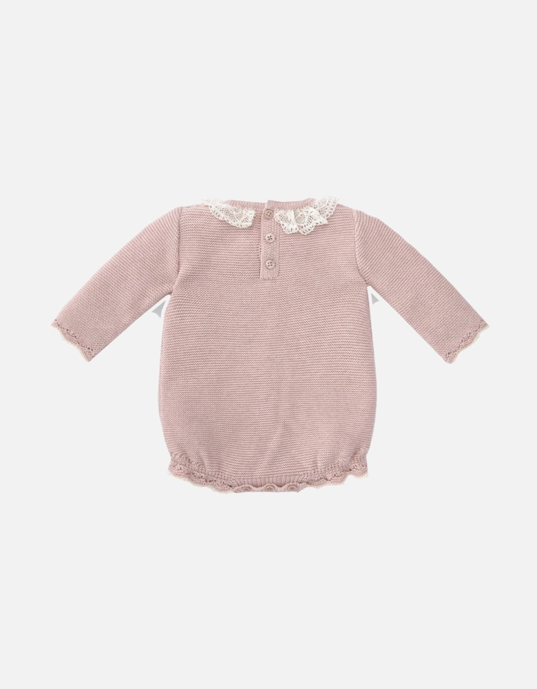 Paz Rodriguez Baby girl Knitted Romper Pink