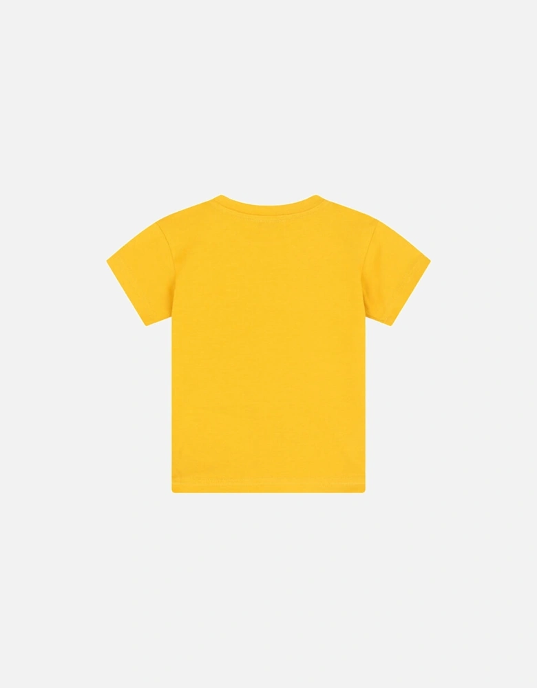 Jersey T-shirt with embossed logo Yellow