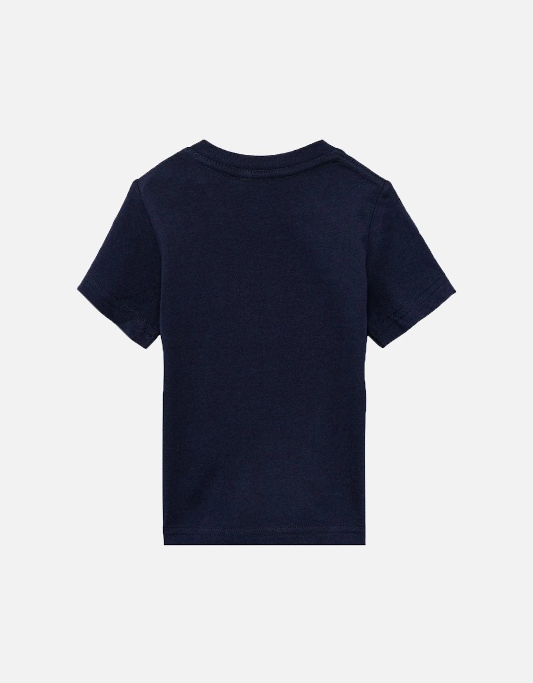 Baby Boys Logo Print Cotton T-Shirt Navy