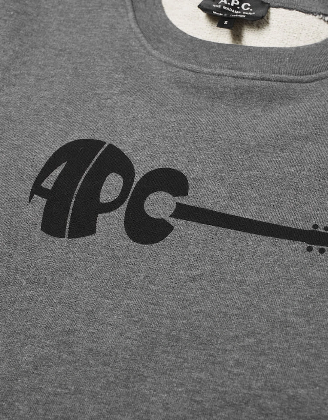 A.P.C Men's Jaheim Guitar Logo Sweater Grey