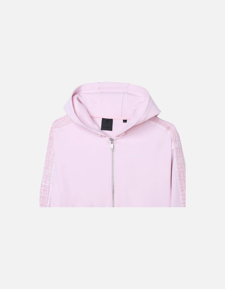 Girls Tape Logo Zip Hoodie Pink