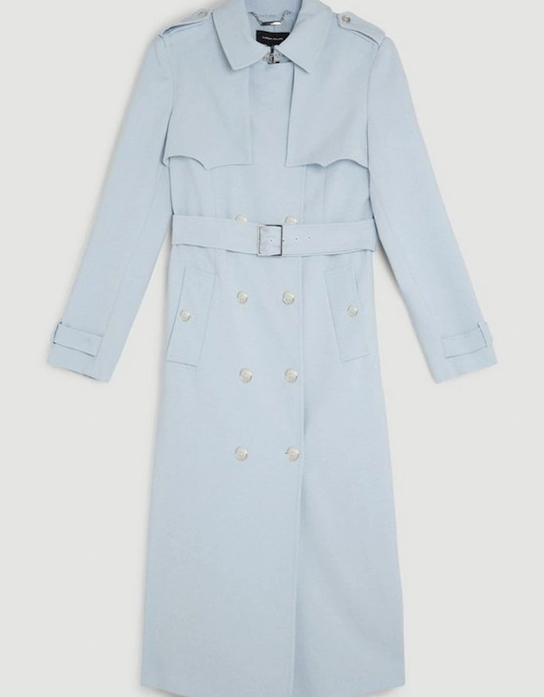 Compact Stretch Belted Trench Coat