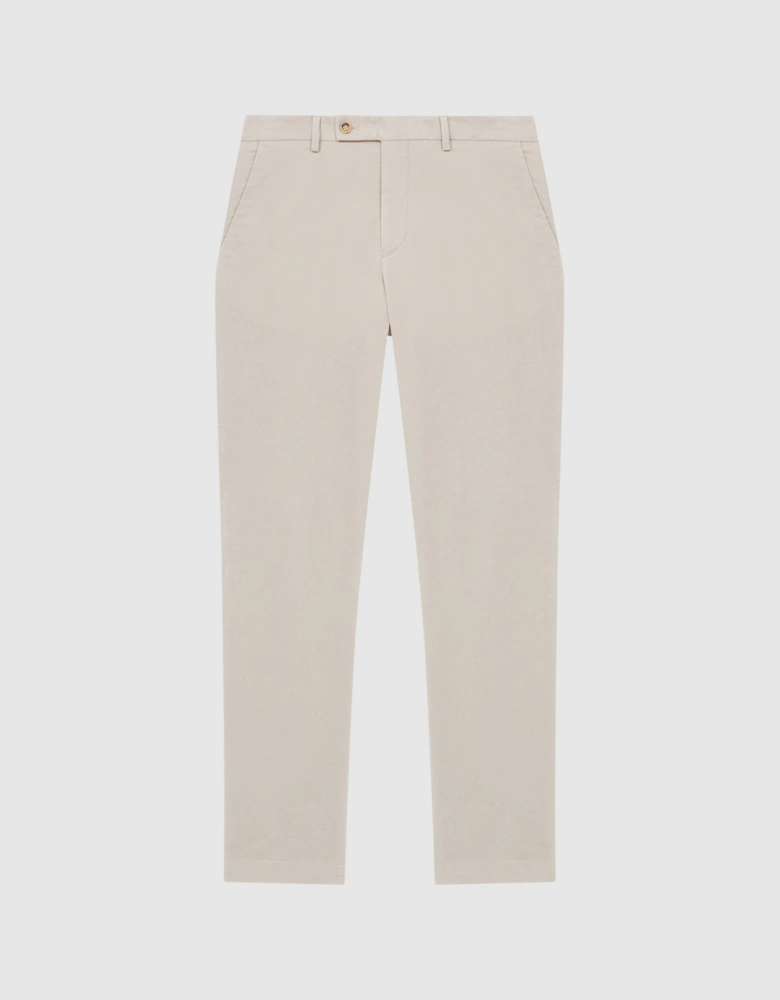 Slim Fit Brushed Cotton Trousers
