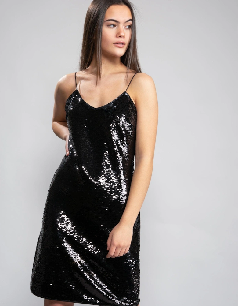 Black Sequin Dress