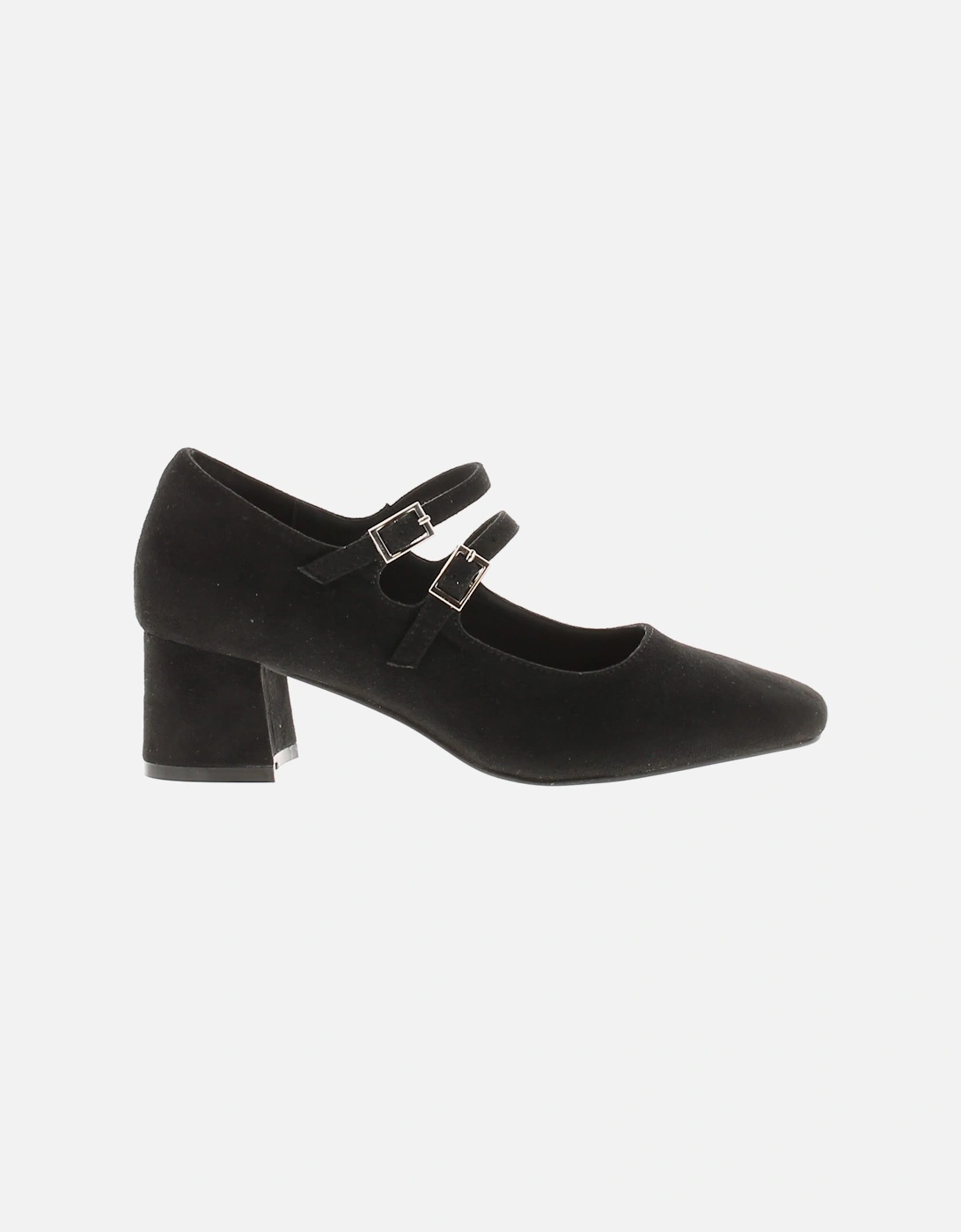Womens Court Shoes Bustle Buckle black microfiber UK Size