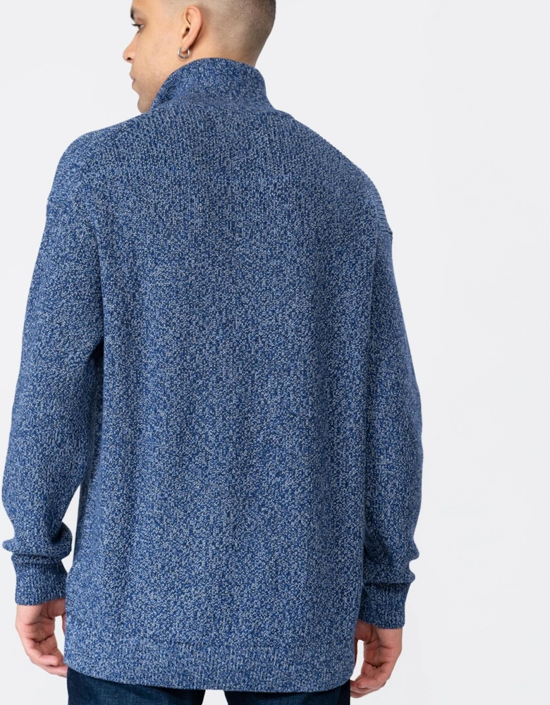 Mens Twisted Yarn Half-Zip Sweater