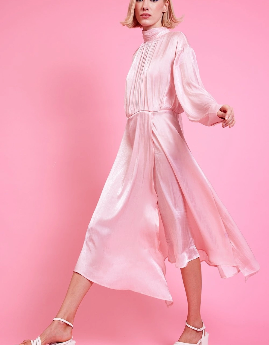 Pink Silk Blend Maxi Ruffle Dress, 7 of 6