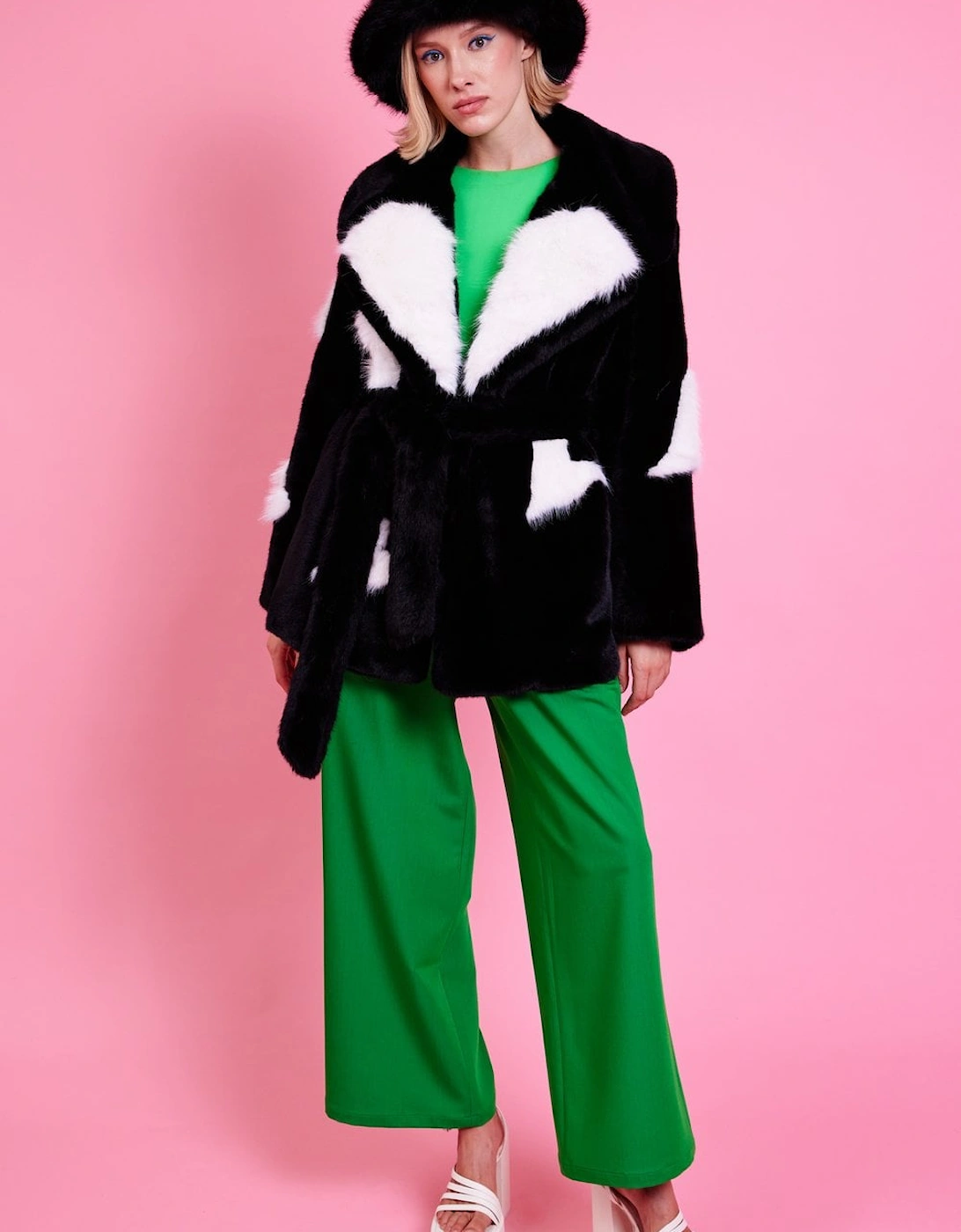 Eco Bamboo Faux Fur Coat with Love Heart Detailing