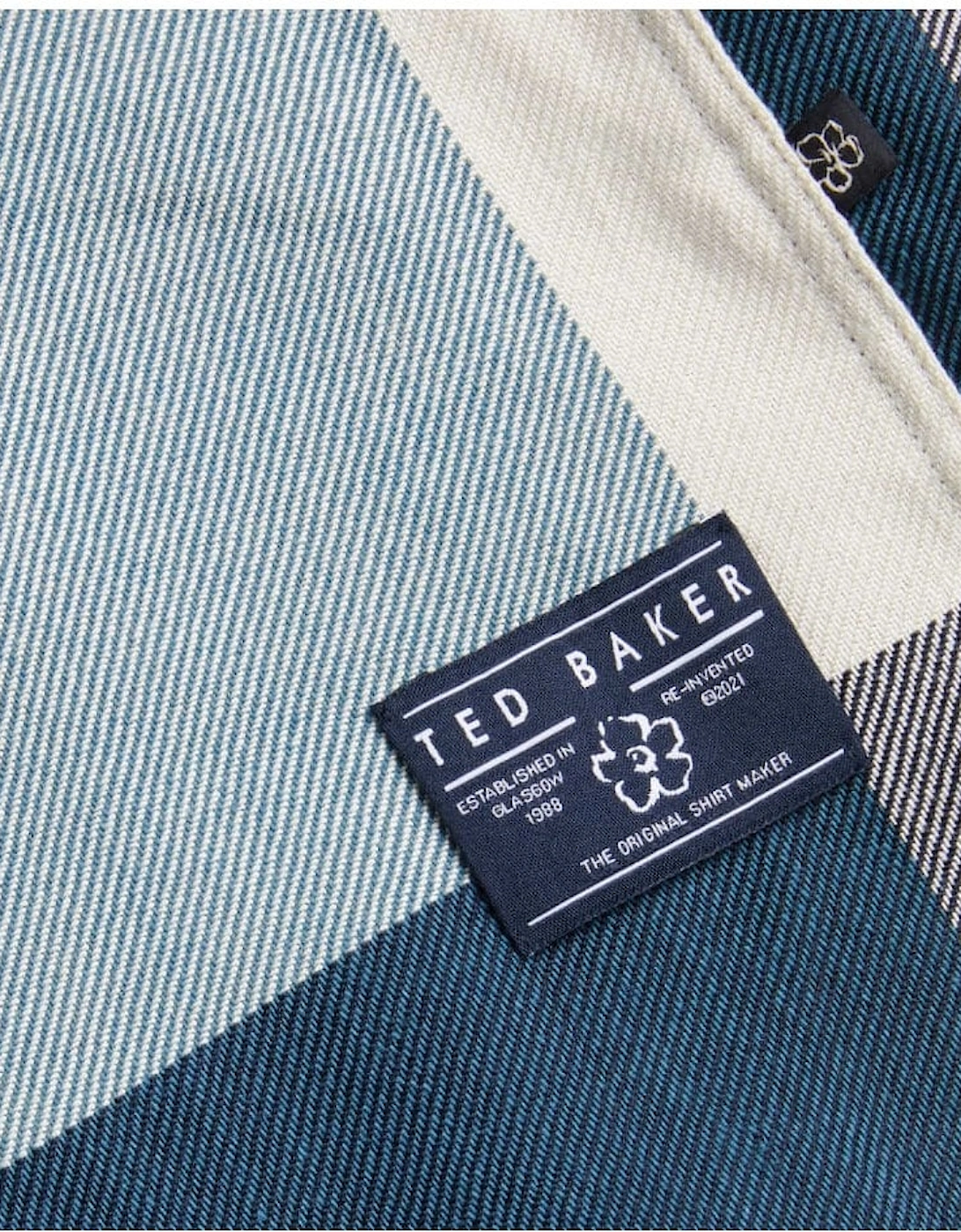 Men's Blue Large Scale Check Neetly Shirt.